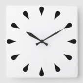 Zwarte trappen vierkante klok (Voorkant)