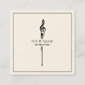 Zwarte Treble Clef smelten Vierkante Visitekaartje (Voorkant)