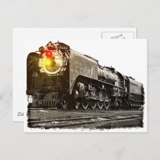 Zwarte trein 8444 briefkaart (Voorkant / Achterkant)