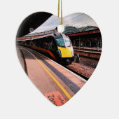 Zwarte trein, op het station keramisch ornament (Rechts)