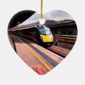 Zwarte trein, op het station keramisch ornament (Achterkant)