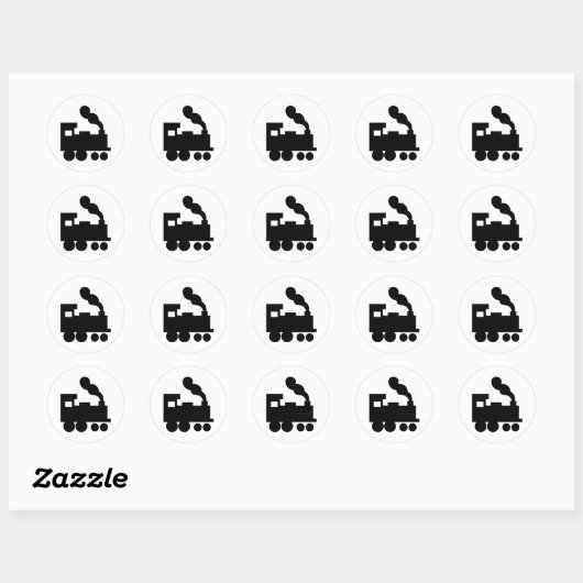 zwarte-treinpictogram ronde sticker (Vel)