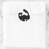 zwarte-treinpictogram ronde sticker (Tas)