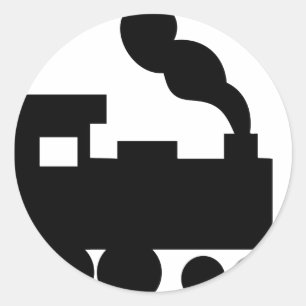 zwarte-treinpictogram ronde sticker