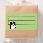 Zwarte Tri Australische Herder met Maan en Sterren Etiket (Insitu)