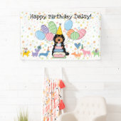 Zwarte Tri Cockapoo Cavapoo Hond Verjaardagsfeestj Spandoek (Insitu)