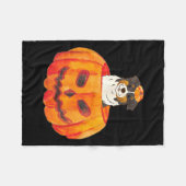 Zwarte Tri Kleur Aussie Hond Fijne Halloween Pompo Fleece Deken (Voorkant (Horizontaal))