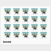 Zwarte Tri Pembroke Corgi Winter Forest Kerstmis Vierkante Sticker (Vel)