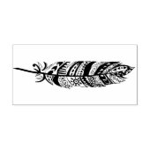 Zwarte Tribal Bohemian Feather Rubberstempel (Afrduk)