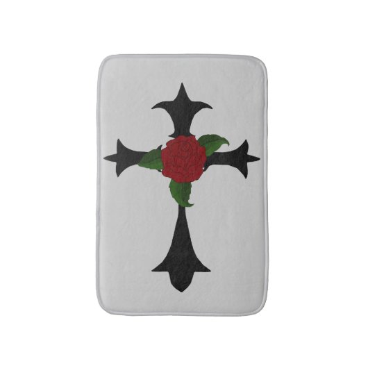 Zwarte Tribal Cross Bath Mat (Voorkant Verticaal)