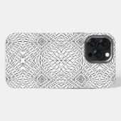 zwarte Tribal Diamonds Mud Cloth Afrikaans Patroon iPhone Hoesje (Achterkant horizontaal)