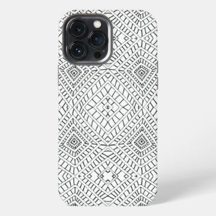zwarte Tribal Diamonds Mud Cloth Afrikaans Patroon iPhone 13 Pro Max Hoesje