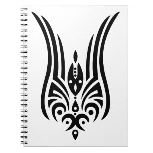 Zwarte Tribal Tattoo - tulp + jouw ideeën Notitieboek