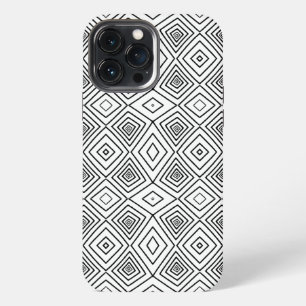 zwarte Tribale Diamanten Mud Cloth Afrikaans Patro iPhone 13 Pro Max Hoesje