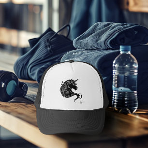 Zwarte Tribale Eenhoorn Trucker Pet