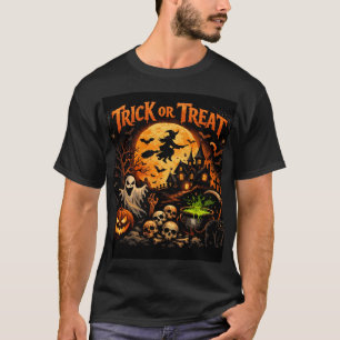 Zwarte Trick or Treat Halloween Heren T-shirt