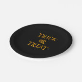 Zwarte trick or treat Halloween Papieren Bordje (Gekanteld)