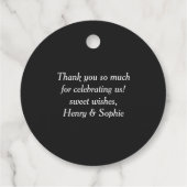 Zwarte Trick or treat Hand Lettering Halloween Bedankjes Labels (Achterkant)