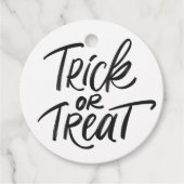Zwarte Trick or treat Hand Lettering Halloween Bedankjes Labels (Voorkant)
