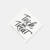 Zwarte Trick or treat Lettering Halloween Party Servet (Hoek)