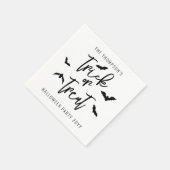 Zwarte Trick or treat script met vleermuizen Hallo Servet (Hoek)