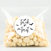 Zwarte Trick or treat tekst met vleermuizen Hallow Ronde Sticker