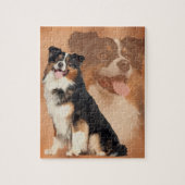 Zwarte tricolor Australian Shepherd - Aussie Legpuzzel (Verticaal)