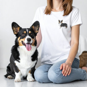 Zwarte Tricolor Pembroke Welsh Corgi Little Dog T-shirt