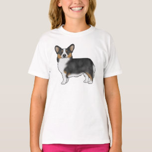 Zwarte Tricolor Pembroke Welsh Corgi Schattig Dog T-shirt