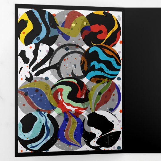 Zwarte Trifold Kaart (Binnenzijde eerst)