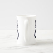 Zwarte Trinity Knot Keltische Kattenbot China Mok (Achterkant)