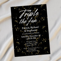 Zwarte Triple Fun Vrienden Gezamenlijke Verjaardag