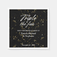 Zwarte Triple Fun Vrienden Gezamenlijke Verjaardag