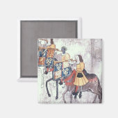 Zwarte trompettist magneet (Voorkant / Achterkant)