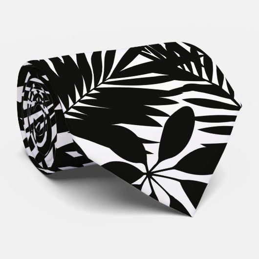 Zwarte tropisch stropdas (Opgerold)