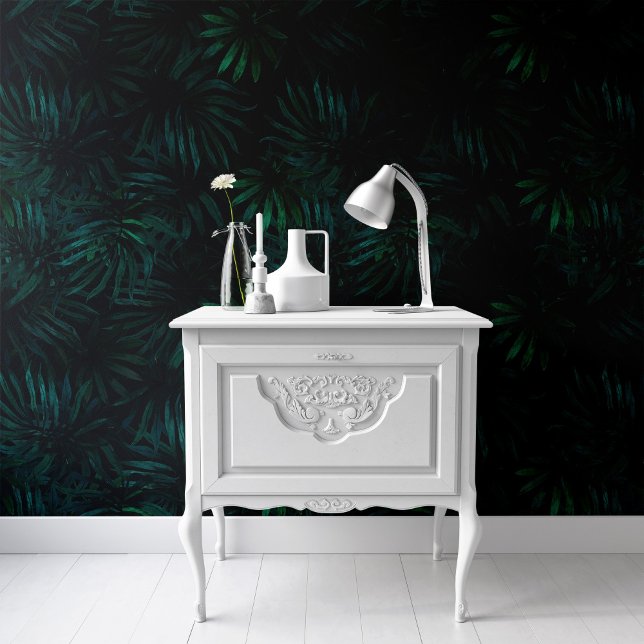 Zwarte tropische bladeren Botanische behang (Creator heeft geüpload)