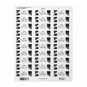 Zwarte Tropische Bladeren Wit & Goud Bruiloft Etiket (Full Sheet)