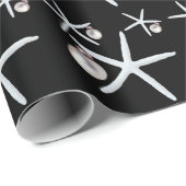 Zwarte Tropische Kerstmis in de Ornamenten Cadeaupapier (Rol Hoek)