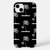 Zwarte tropische moderne palmkabeltas Case-Mate iPhone case (Achterkant)