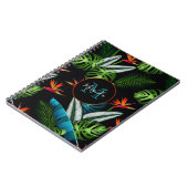 Zwarte tropische oerwoud groene foliumnaam notitieboek (Linkerzijde)