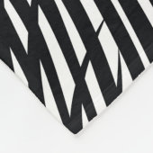 Zwarte tropische palmbladeren, witte achtergrond fleece deken (Hoek)