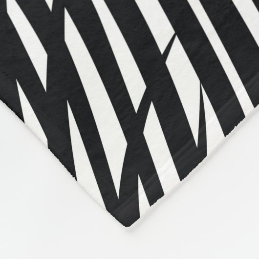 Zwarte tropische palmbladeren, witte achtergrond fleece deken (Hoek)