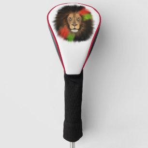 zwarte trots leeuw rood groen eenheid jungle kat k golfheadcover