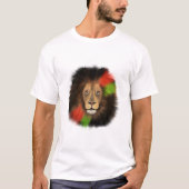 zwarte trots leeuw rood groen eenheid jungle kat k t-shirt (Voorkant)