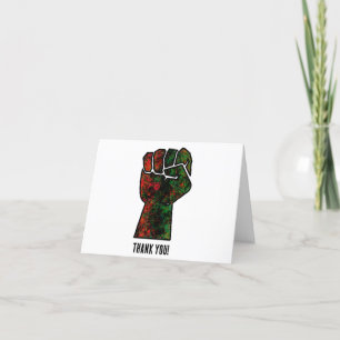 zwarte trots rode groene vuist pan Afrikaanse vlag Bedankkaart