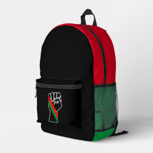 zwarte trots rode groene vuist pan Afrikaanse vlag Bedrukte Rugzak