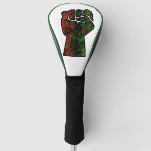 zwarte trots rode groene vuist pan Afrikaanse vlag Golfheadcover