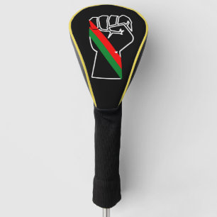 zwarte trots rode groene vuist pan Afrikaanse vlag Golfheadcover