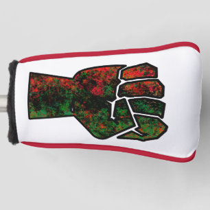 zwarte trots rode groene vuist pan Afrikaanse vlag Golfheadcover