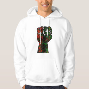 zwarte trots rode groene vuist pan Afrikaanse vlag Hoodie